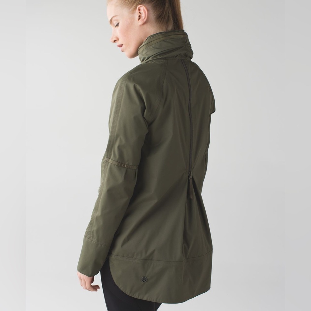 Lululemon Fo Drizzle Jacket Fatigue Green Size 6 - Picture 3 of 16